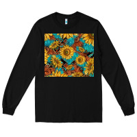 Black rustic sunflowers Long Sleeve Tee - TumblerDesignByShophia