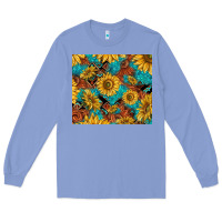 Colony Blue rustic sunflowers Long Sleeve Tee - TumblerDesignByShophia