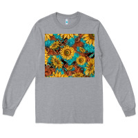 Heather Grey rustic sunflowers Long Sleeve Tee - TumblerDesignByShophia