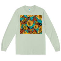 Matcha rustic sunflowers Long Sleeve Tee - TumblerDesignByShophia
