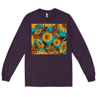 Plum rustic sunflowers Long Sleeve Tee - TumblerDesignByShophia