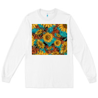 White rustic sunflowers Long Sleeve Tee - TumblerDesignByShophia