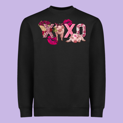 Valentine's Day Pig Xoxo Heavyweight Sweatshirt Designed By Fadigitalartstudio