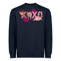 Navy Valentine's Day pig xoxo Heavyweight Sweatshirt - FaDigitalArtStudio
