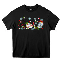 Black christmas nurse Heavy Core Tee - MaliasSmallBusiness