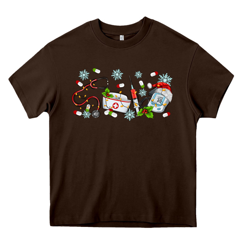 Christmas Nurse Heavy Core Tee by MaliasSmallBusiness | Teevron