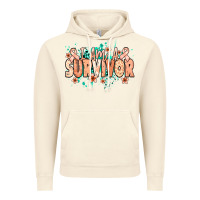 Vintage Artic I am a survivor peach ribbon Vintage Hoodie - NancyCooperArtShop