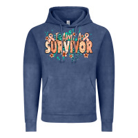 Vintage Denim I am a survivor peach ribbon Vintage Hoodie - NancyCooperArtShop
