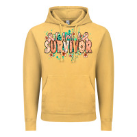 Vintage Mustard I am a survivor peach ribbon Vintage Hoodie - NancyCooperArtShop