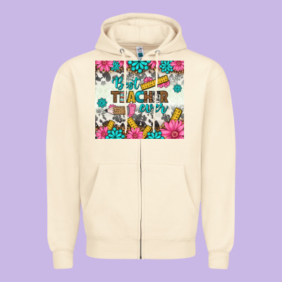 Best Teacher Ever Tumbler Zipper Hoodie Designed By Bundleandbundleshop