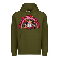 Army Green valentines day gnomes rainbow Premium Hoodie - RanaPortraitStore