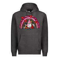Charcoal Heather valentines day gnomes rainbow Premium Hoodie - RanaPortraitStore