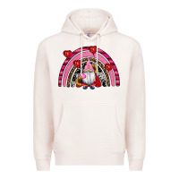 Pale Pink valentines day gnomes rainbow Premium Hoodie - RanaPortraitStore