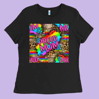 Pride Lgbtq+ Proud Mom With Leoapard Patterns Ladies Tee Designed By Bundleandbundleshop