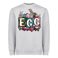 Heather Grey Easter egg hunter Heavyweight Sweatshirt - OliviaCreatesArt