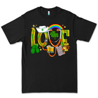 Black St. Patrick's Love Nurse Premium Tee - BundleAndBundleShop