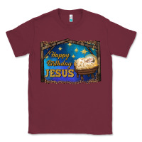 Burgundy happy birthday jesus Classic Tee - RanaPortraitStore