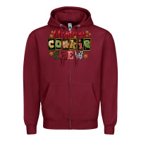 Burgundy Christmas cookie crew Zipper Hoodie - FaDigitalArtStudio