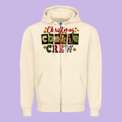 Christmas Cookie Crew Zipper Hoodie Designed By Fadigitalartstudio