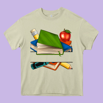 Custom Teacher Books Heavy Core Tee Designed By Nancycooperartshop
