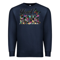 Navy blessed mom Premium Sweatshirt - SublimationCraftShop