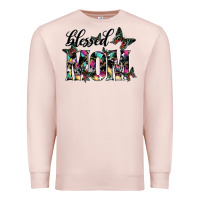 Pale Pink blessed mom Premium Sweatshirt - SublimationCraftShop