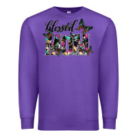 Purple blessed mom Premium Sweatshirt - SublimationCraftShop