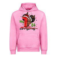 Fuchsia Pink my first christmas african girl Urban Hoodie - BarkalooDesign