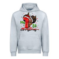 Heather Grey my first christmas african girl Urban Hoodie - BarkalooDesign