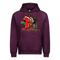 Mauve Wine my first christmas african girl Urban Hoodie - BarkalooDesign