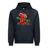 Navy my first christmas african girl Urban Hoodie - BarkalooDesign