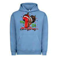 Pigment Pebble Blue my first christmas african girl Urban Hoodie - BarkalooDesign