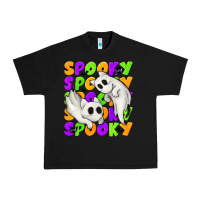 Black Spooky with Ghost Cats Urban Heavy Tee - texasbilliewilder
