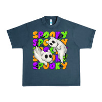 Midnight Navy Spooky with Ghost Cats Urban Heavy Tee - texasbilliewilder