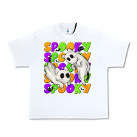 White Spooky with Ghost Cats Urban Heavy Tee - texasbilliewilder