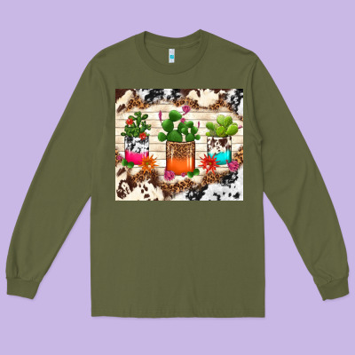 Cowhide Succulent Long Sleeve Tee Designed By Tumblerdesignbyshophia