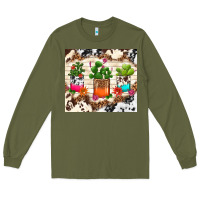 Army Green cowhide succulent Long Sleeve Tee - TumblerDesignByShophia