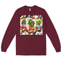 Burgundy cowhide succulent Long Sleeve Tee - TumblerDesignByShophia