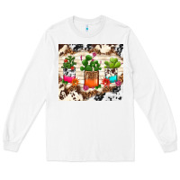 White cowhide succulent Long Sleeve Tee - TumblerDesignByShophia