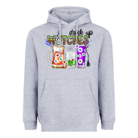 Heather Grey Drink Up Witches Heavyweight Hoodie - CowhideDigitalArt