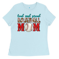 Baby Blue Loud And Proud Baseball Mom Ladies Tee - BundleAndBundleShop