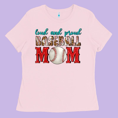 Loud And Proud Baseball Mom Ladies Tee Designed By Bundleandbundleshop