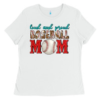 White Loud And Proud Baseball Mom Ladies Tee - BundleAndBundleShop