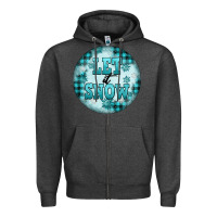 Charcoal Heather let it snow Zipper Hoodie - FaDigitalArtStudio