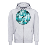Heather Grey let it snow Zipper Hoodie - FaDigitalArtStudio