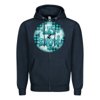 Navy let it snow Zipper Hoodie - FaDigitalArtStudio