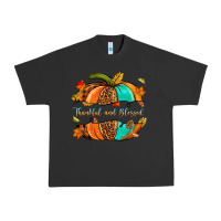 Pigment Black pumpkin thankful and blessed Urban Heavy Tee - NancyCooperArtShop