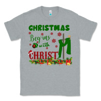 Heather Grey Christmas Begins With Christ Classic Tee - Bettercallsaul