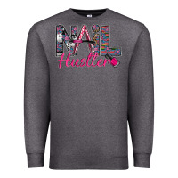 Charcoal Heather Nail hustler Premium Sweatshirt - SublimationCraftShop