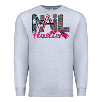 Heather Grey Nail hustler Premium Sweatshirt - SublimationCraftShop